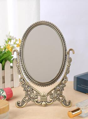 厂家源头式复妆古妆镜梳FYY妆镜田园金属化台式梳欧镜复古双面梳