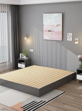 .榻榻米双人床代1.简约LSK12出租房矮床落地防潮现排骨架地台床5