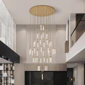 别墅灯客厅挑空楼梯长吊复轻奢水晶式 灯楼大吊灯后THI现代简约旋