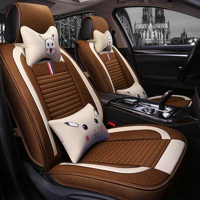汽车LUH坐垫麻座布艺四季通用全亚包围座套椅垫五座车轿冰丝专用