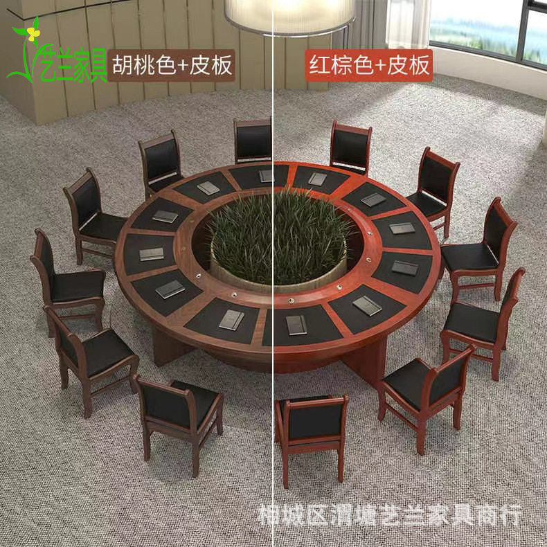 圆形木质油漆多人会议桌包安装