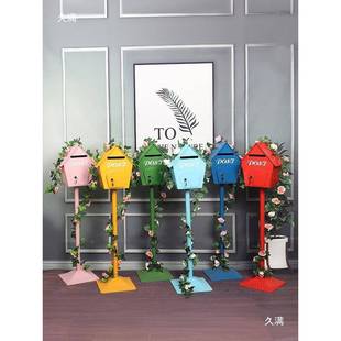 欧式 复古铁艺信箱室意外挂墙邮心箱语箱见箱投诉议箱信068报垒建