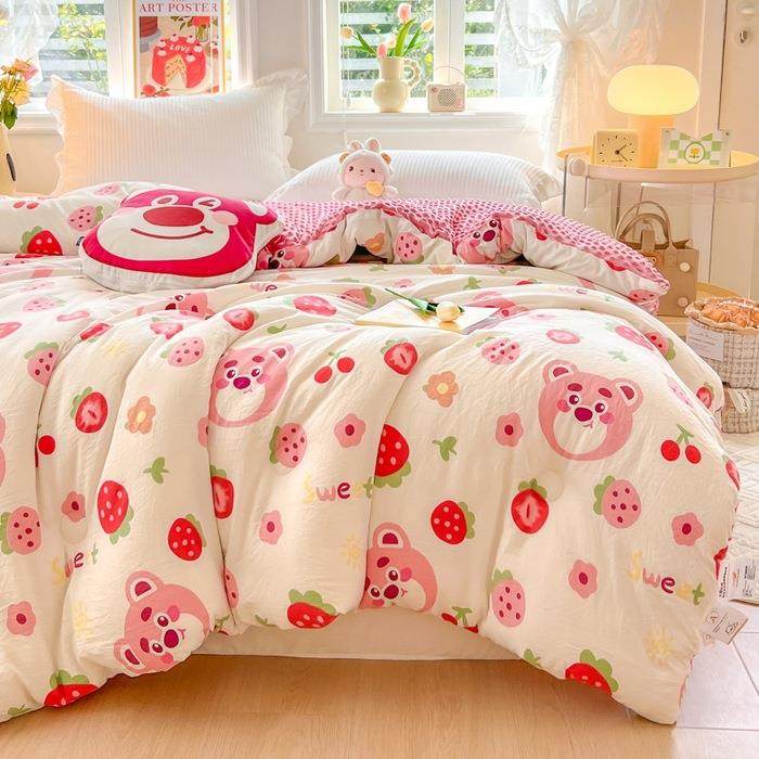 2025新款类水洗双层被9999纱豆豆绒被子芯冬A被春秋被棉加绒直播