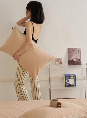 冬加厚全棉毛纯棉秋枕套丨大雁磨枕头套一对装家FXB用单个纹枕头