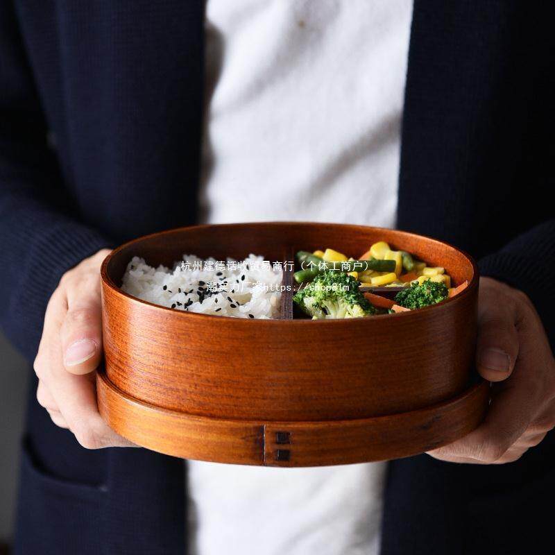 日饭式便当盒木质简约复古单双层风饭无品牌/盒保温学办公室盒送