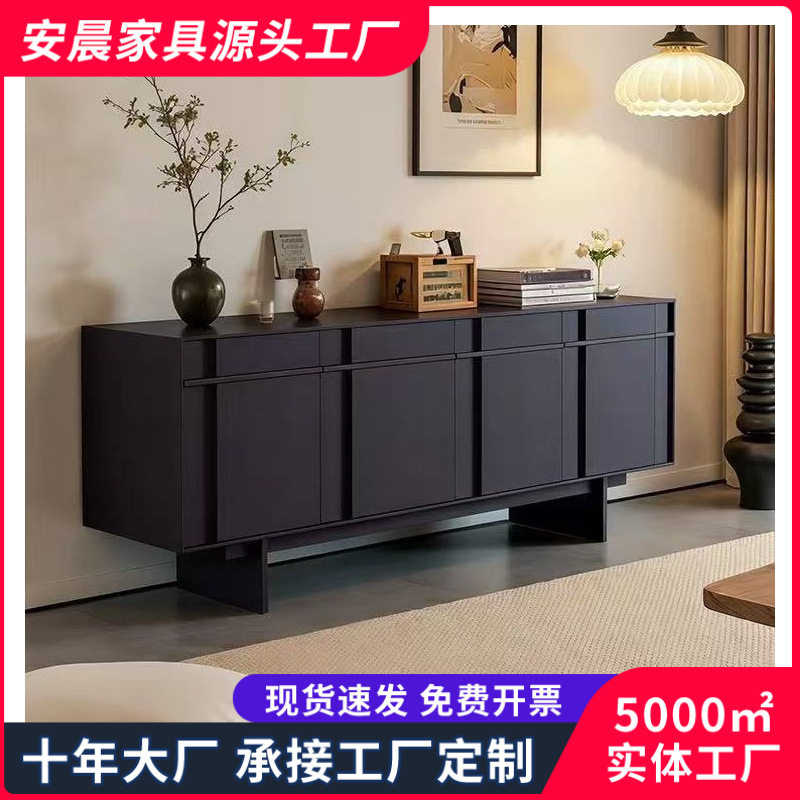 小木槿中古风实木餐边柜客厅家用大小户型复古风储物柜玄关柜子