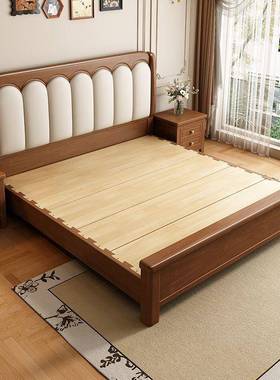 WXL主卧实床家木用.5米单人床简1约现代1.8米人双床储物床高箱床