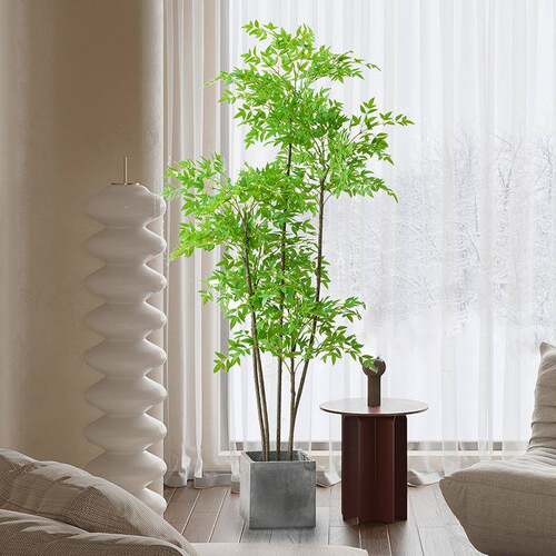 仿真绿植南天仿植物客厅大型竹室内假落LL-33地盆栽造生景装饰摆
