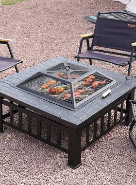 火多功能OZP烧烤炉桌户具外花园家木炭取暖火炉烤炉庭院家具盆