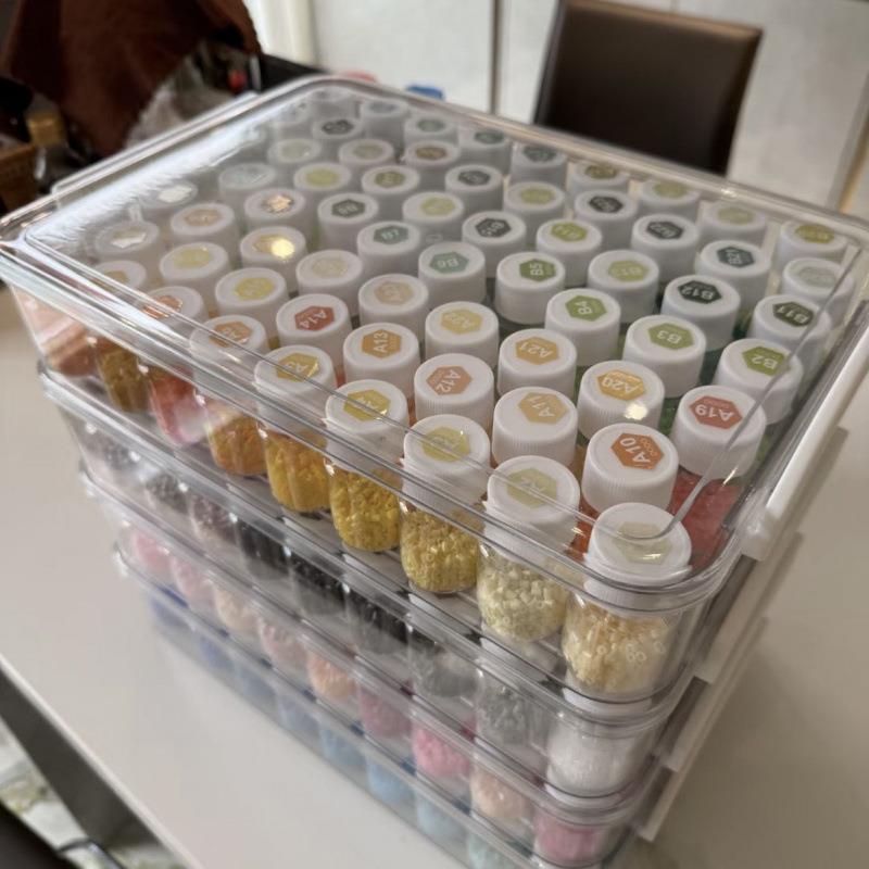 拼豆收纳拼.豆收纳瓶小豆分装透明方形盒瓶子RBJ易取小易放
