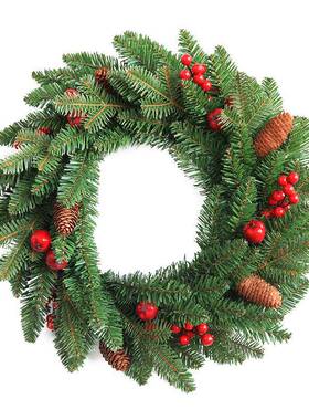 M婷芷圣诞节装饰用品5C红果圣诞花环BFX5门挂藤条挂件