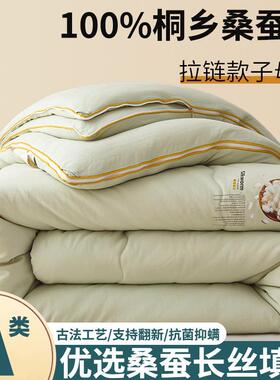 秋桐乡蚕丝棉被桑丝母被子被二合一拉链款春RXJ棉被芯冬四季通用