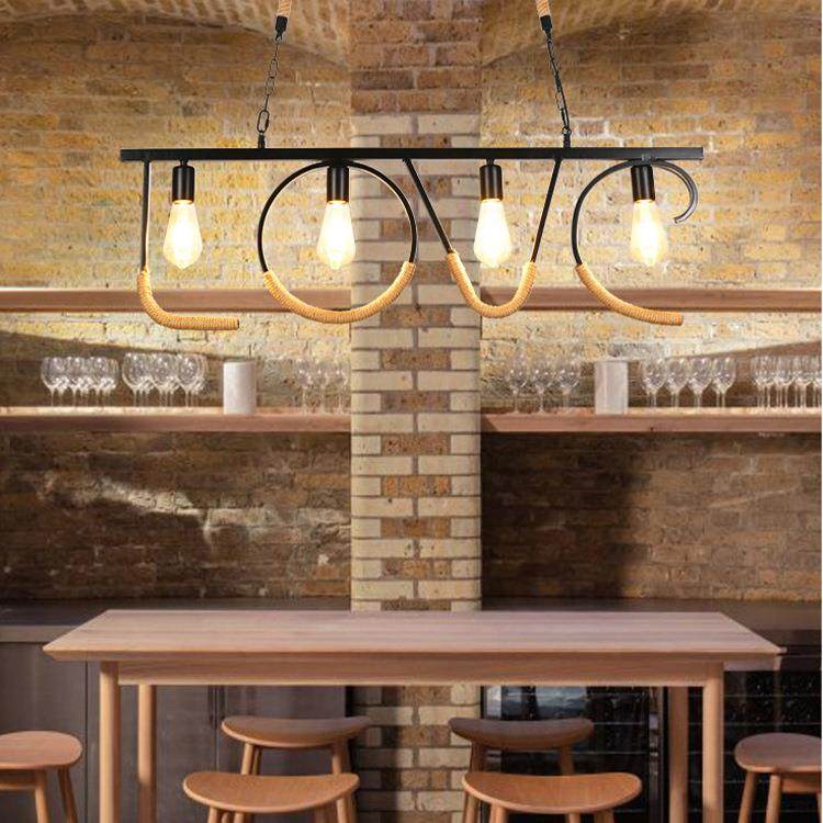 中山灯306具复厂直销麻绳吊灯式餐美吊厅灯创意工业风古铁艺吧台,家装灯饰光源,智能吊灯,淘宝优惠券,粉丝福利购,淘宝优惠卷