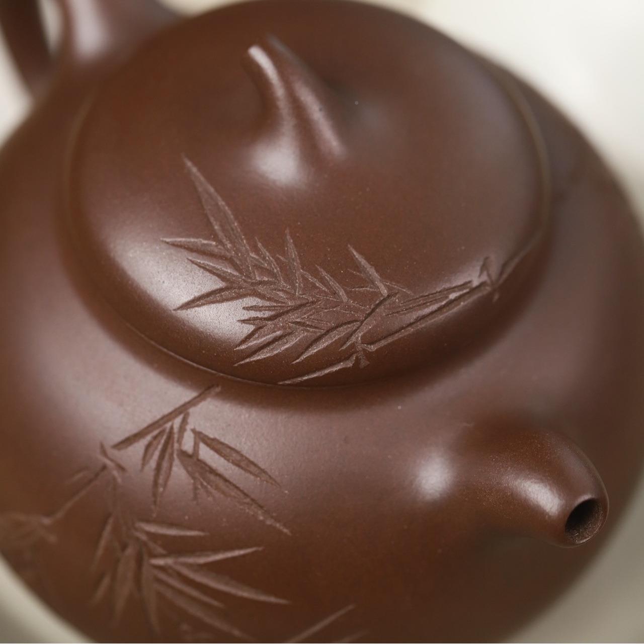 段壶宜兴茶紫砂壶茶道文玩茶器泡茄茶壶名TQA家纯手工刻具绘原矿