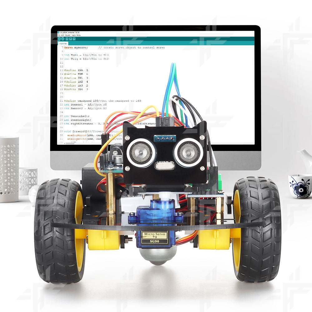 华宇芯兼容Arduino小车套件 寻迹避障无线遥控ESP8266机器人小车