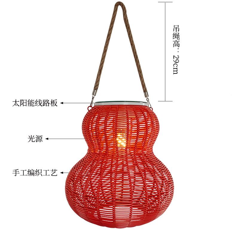 新款FVG一式LED太阳能体灯笼葫芦吊灯园凉公亭景区庭院装新农村饰