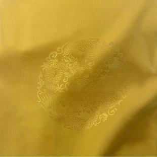 传华雨丝绸面料金色XXX龙年龙1纹中式14门幅提花桑波缎真丝布新料