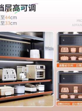 厨多层餐边落地多功能DUQ置物架微波炉烤储箱钢柜制房收纳柜家用