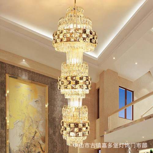 欧式灯旋转楼梯长吊灯奢华大气别客墅复式中楼吊现楼代轻奢105高