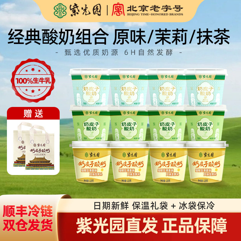 紫光园奶皮子酸奶奶乳制品北京老字号网红顺丰冷链送礼袋120g