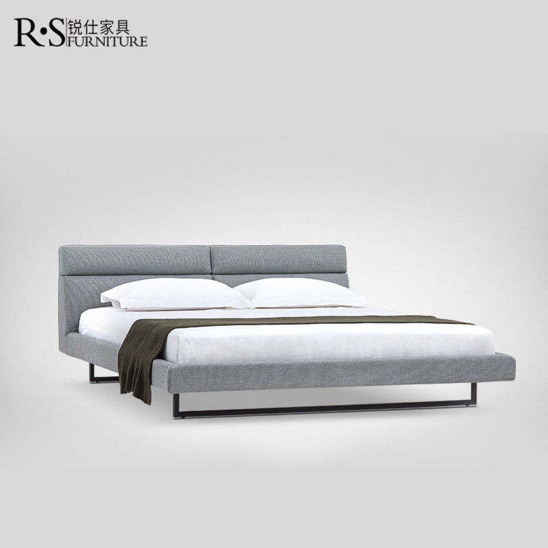 床人床婚床1.8米1.5米现代简约头层牛皮设计师锐仕定制家具