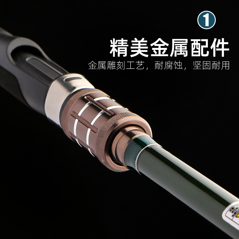 千陌带LED灯夜光岸抛筏2.1-3.米岸筏长微铅夜钓筏竿桥筏海筏杆