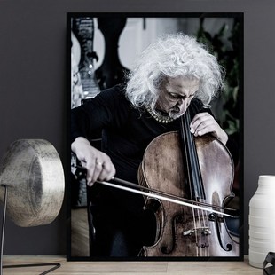 米沙.麦斯基 古典大提琴家音乐家教室琴房学校黑白怀旧照片壁挂画