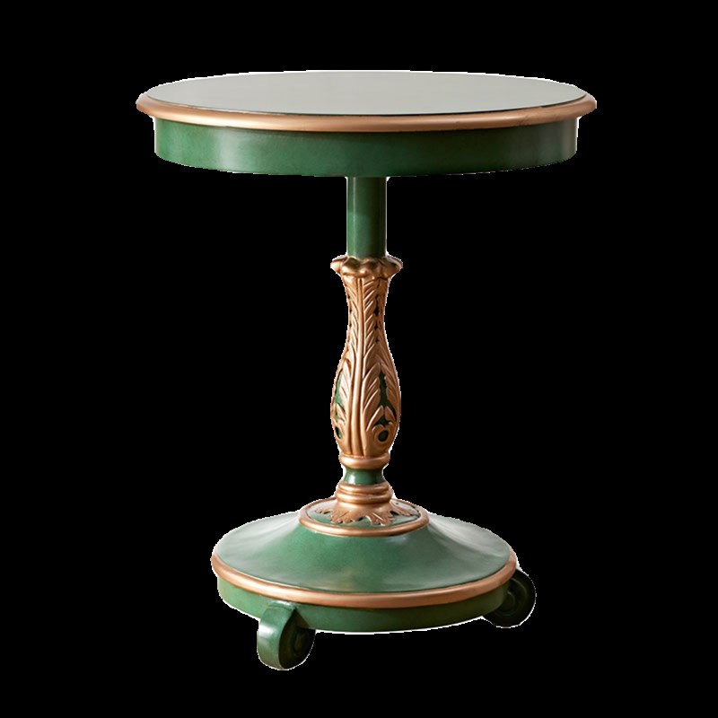 实木小圆桌客厅阳台桌小书桌复古彩绘角几复古小茶几边几沙发边柜