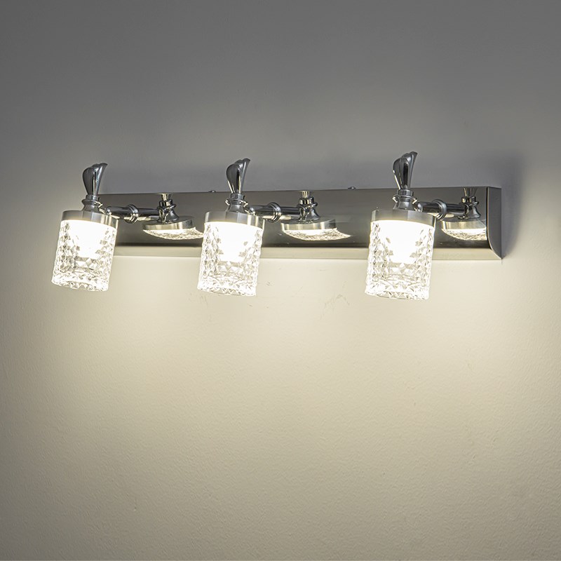 led镜前灯卫生间浴室镜子洗漱台防水防雾不锈钢可免打孔厕所灯具