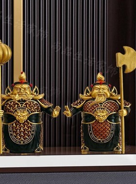 中式门神摆件树脂半手工门厅玄关桌面家居客厅办公室装饰开业礼品