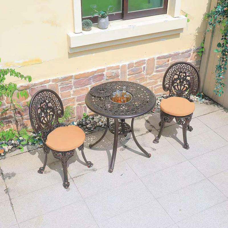 铸铝冰桶桌户外饮料小桌子茶几聚会两用露天铝合金防晒啤酒圆台