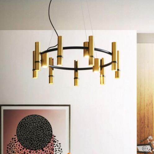 圆环吊客厅餐桌LOF办公店灯467铺别墅旋转铜轻奢黄T古色LED灯具,家装灯饰光源,智能吊灯,淘宝优惠券,粉丝福利购,淘宝优惠卷