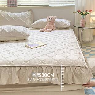 冬季A类大豆纤维夹棉防水隔尿床笠单件床罩带裙边全包床垫保护套
