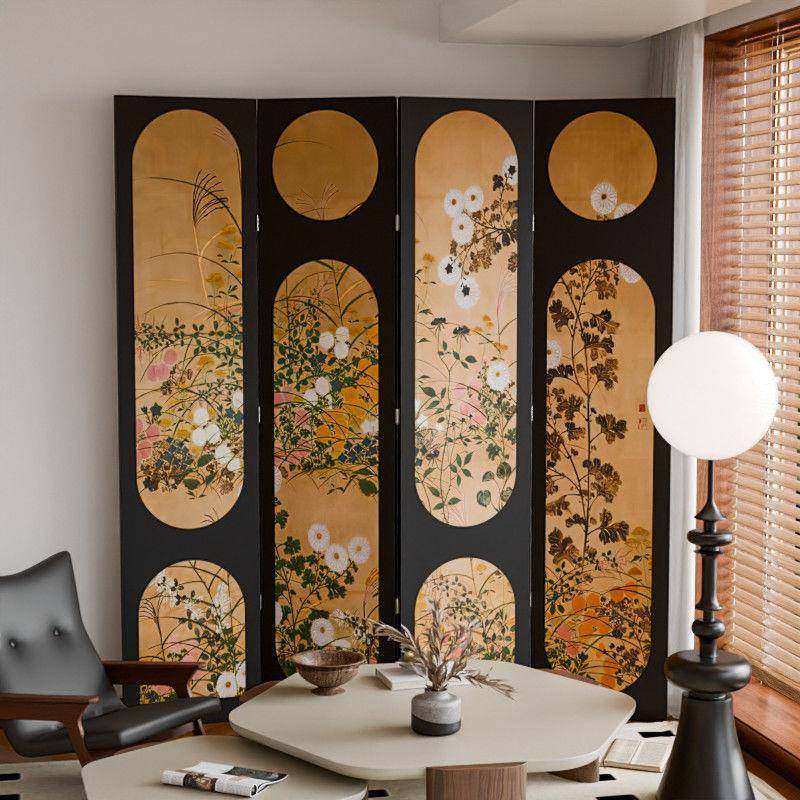 al123动式复古屏风隔断客厅挡办公室玄关装饰可折叠遮复法古高端