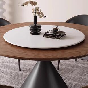 法桌式 中古沙漏实木餐椅组合家用客厅饭桌子风碳素钢脚圆形吃666