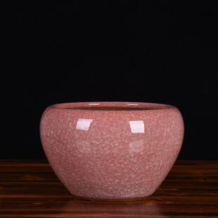 陶瓷鱼盆多肉水培花盆水仙花裂纹釉官窑摆件家居玄关博古架装饰品