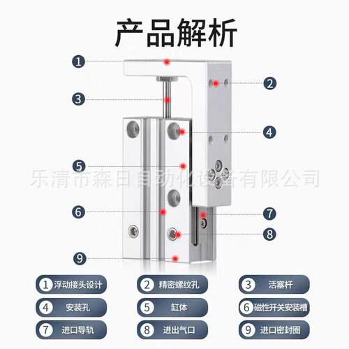 SC型气动滑M台气缸M/XH6/11560/16/20-5/10/1/2025/350/40/50/60Z