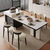 简AEW约板岩伸缩岛台餐桌用小户型现代可折叠家多功能板岩吃饭桌