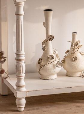 新酒款店白色雕花玄GEU关客厅靠墙置端物装饰桌桌售楼部创意景台
