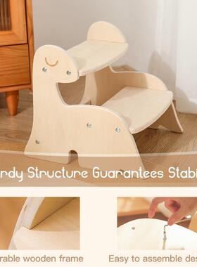 儿手童木EQU制恐登龙高椅宝宝洗垫脚登高台阶家用防滑二梯台步小