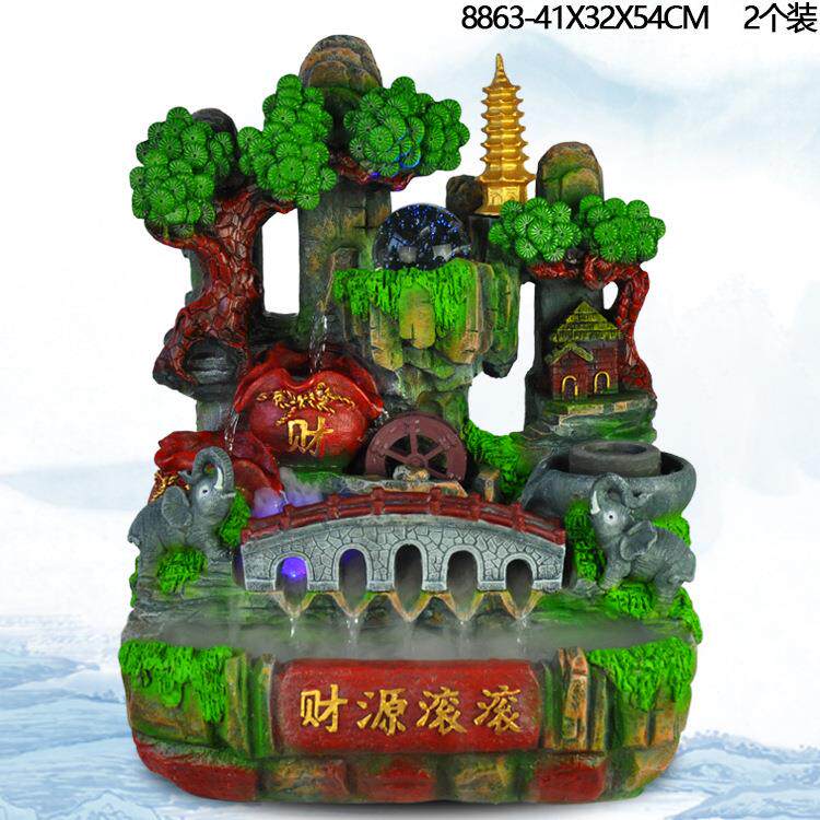 大型假山流水喷泉QZD庭院花池园鱼景观内室酒店别墅阳台客风水厅