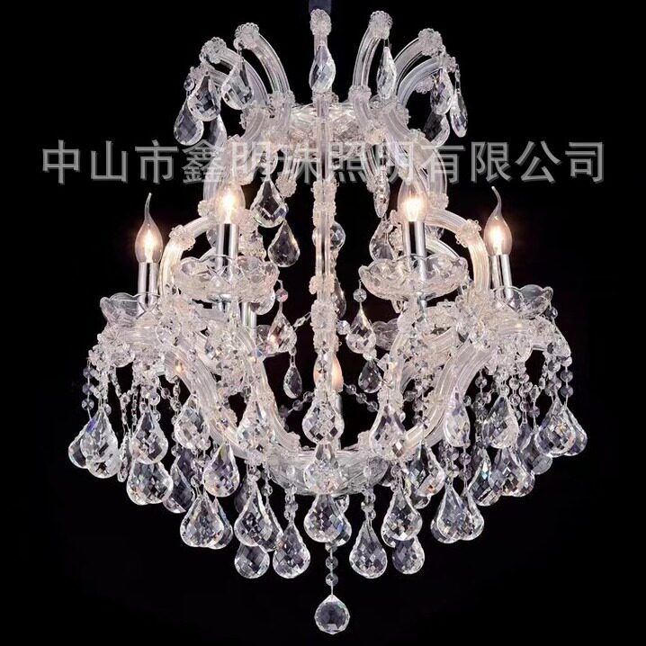 新款现代时尚欧式法式水晶玻璃夹片客厅吊灯卧室灯创意简约餐厅灯