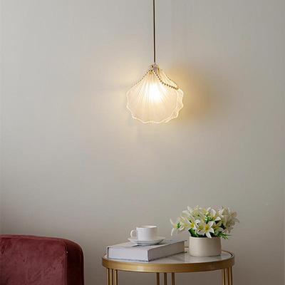 轻奢室书房床头小吊线灯玄吧台灯现代简约单头关吊珍珠卧贝QNT壳