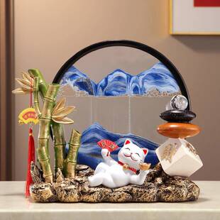 大节节高升VHO子熊猫流沙竹画摆件客厅装玄关电视柜酒柜家居号饰