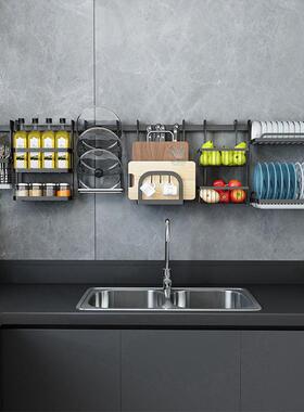 I9AT打孔不锈钢多免功能厨房F767T95M窗台置物架窗户壁挂式色挂黑