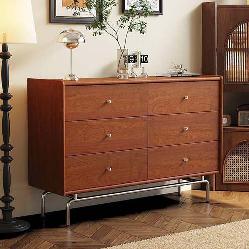 复古风六斗柜实中古斗柜木五斗柜实木客厅靠墙风储物收斗纳TT24柜