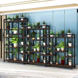 包邮加厚花架子室内家用花盆架置物架落地不锈钢多层花架阳台客厅