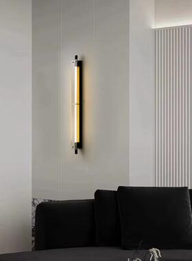 意式极厅简黑色长条灯客卧室床代头现感QLN工业酒风店售楼处灯具