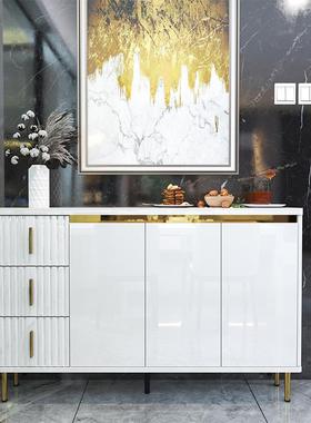 岩板轻奢风餐边柜墙酒一LIT靠体家窄型现代简约客用厅储物碗柜25