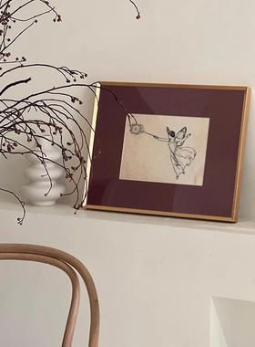 现代简约美式复古UEB厅装饰客画挂可爱插儿画童房卧室画